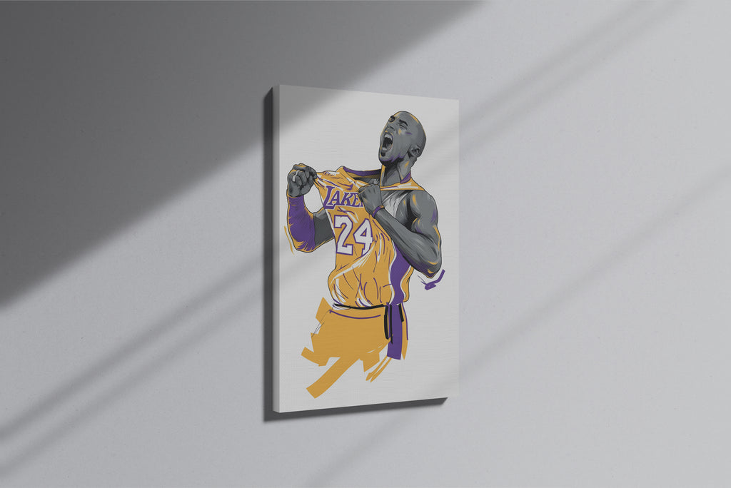 GeekCultcha Los Angeles Lakers Kobe Bryant Premium Canvas Print
