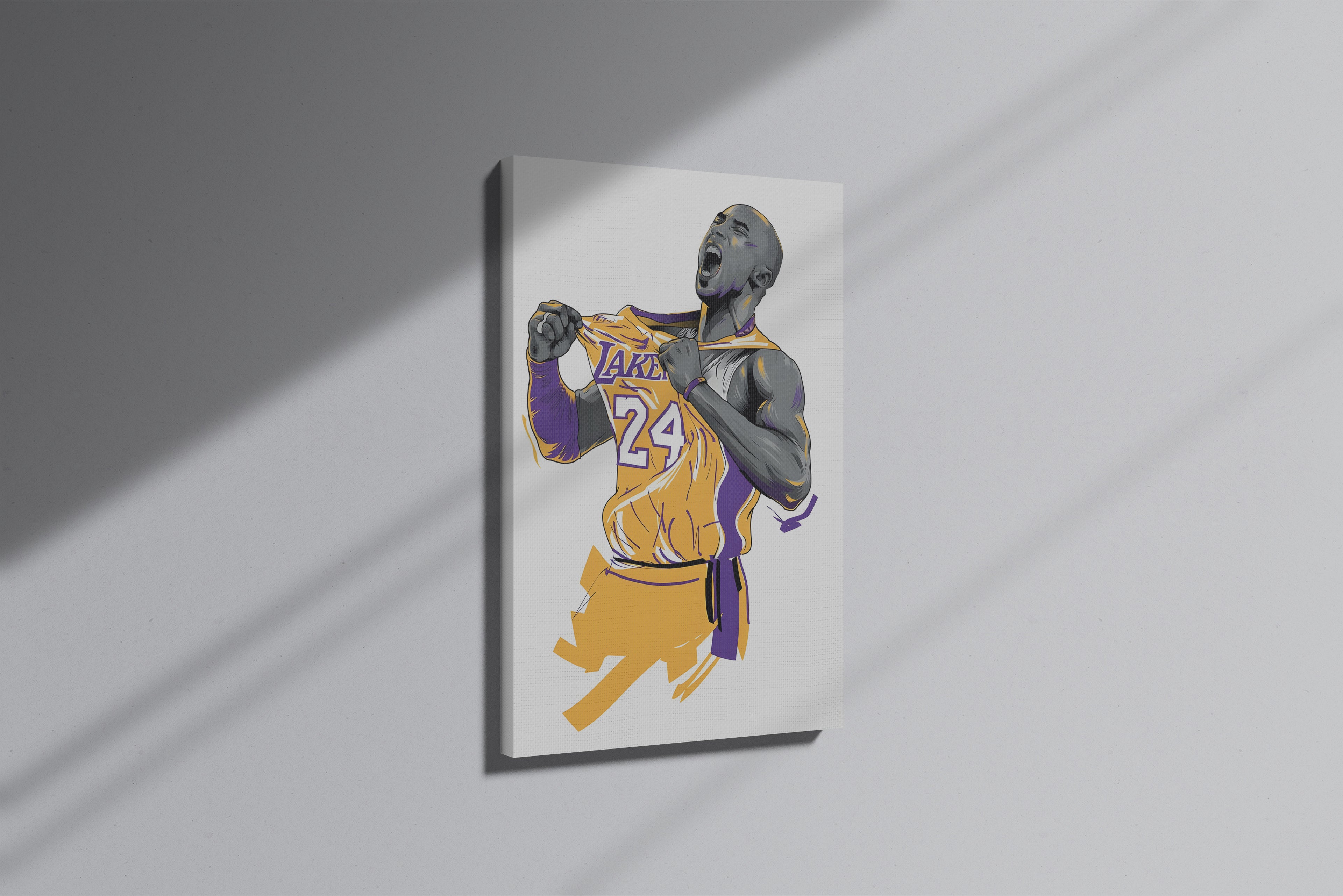 GeekCultcha Los Angeles Lakers Kobe Bryant Premium Canvas Print