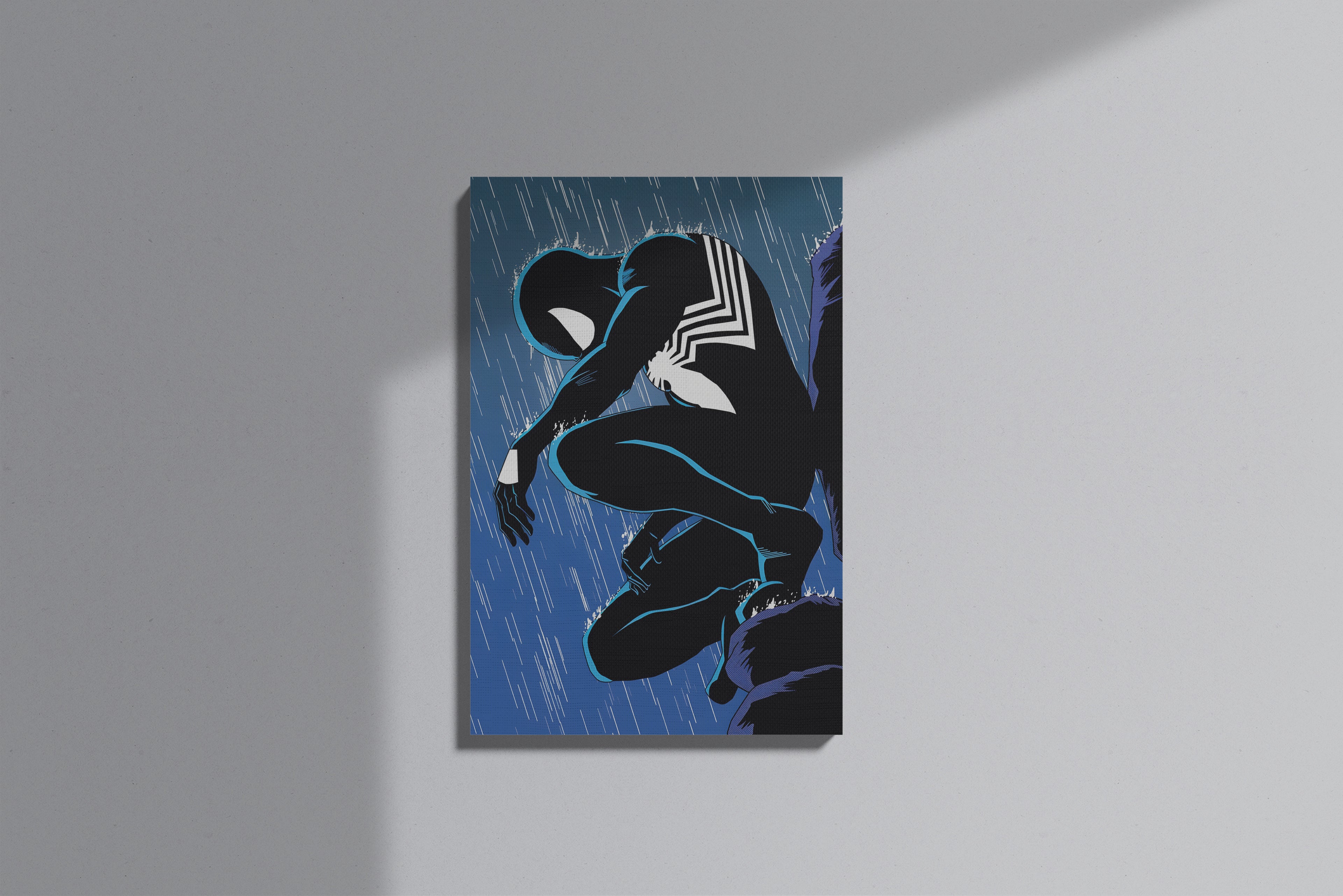 GeekCultcha Marvel Spider-Man Black Suit Premium Canvas Painting
