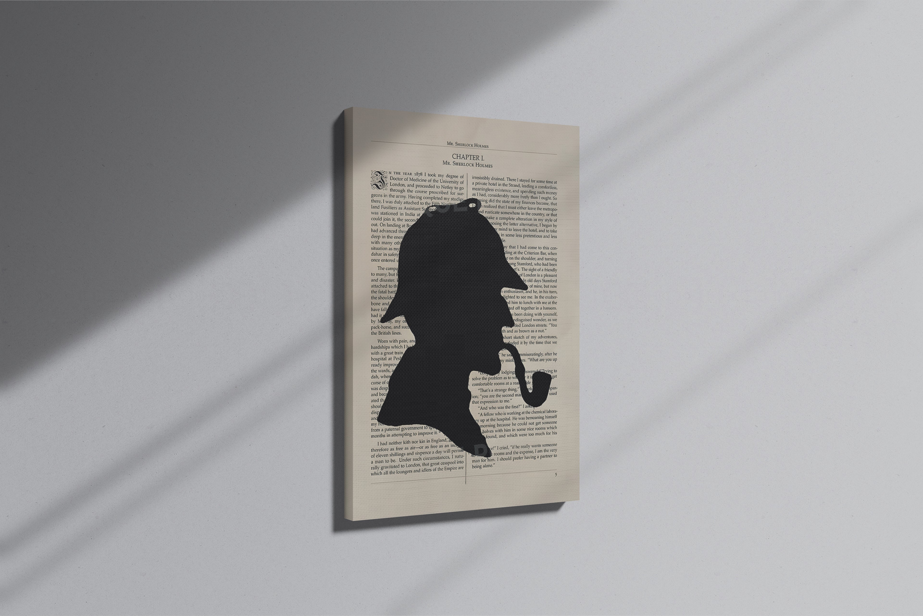 GeekCultcha Sherlock Holmes Silhouette Premium Canvas Painting