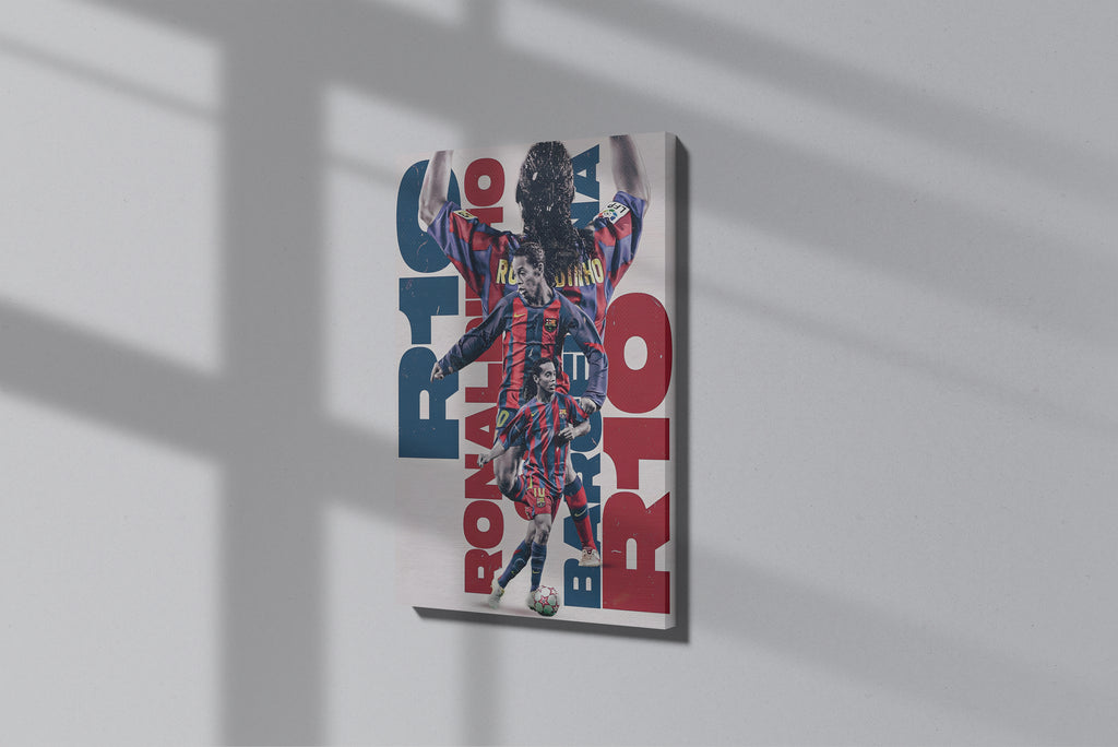 GeekCultcha FC Barcelona Ronaldinho Premium Canvas Print