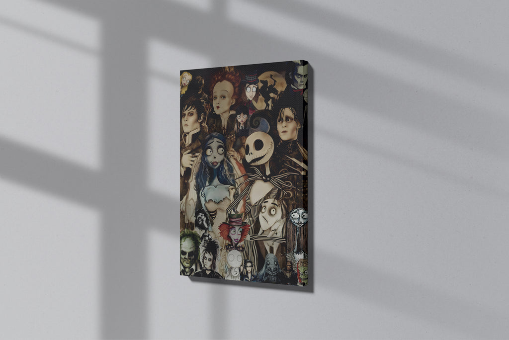 GeekCultcha Tim Burton Characters Premium Canvas Print