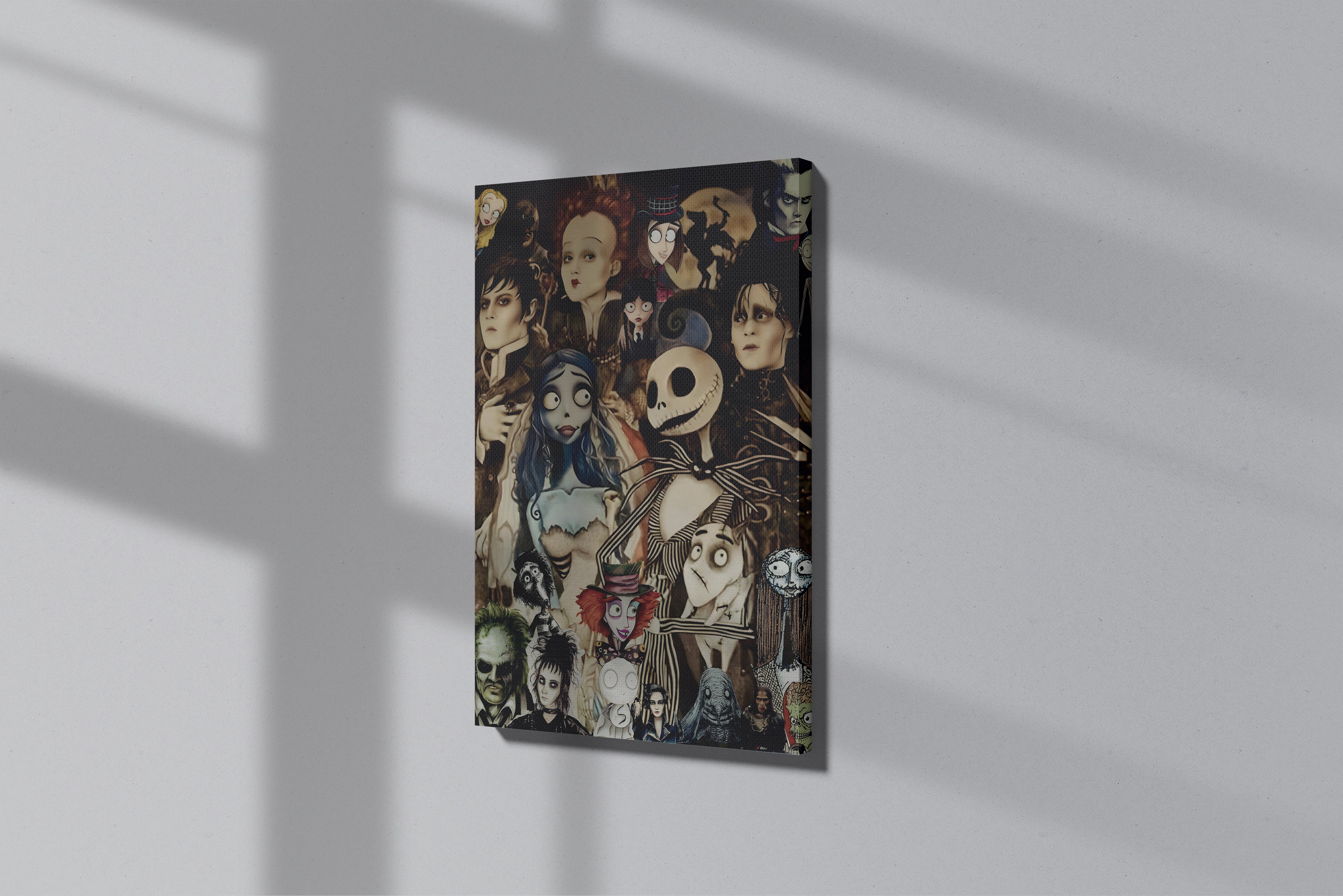 GeekCultcha Tim Burton Characters Premium Canvas Print