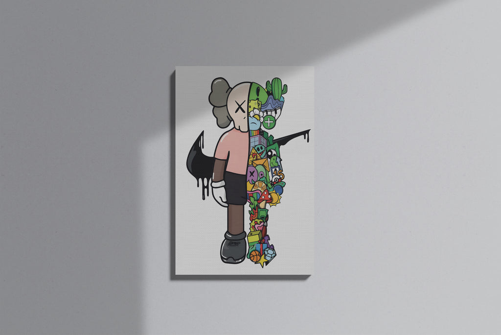 GeekCultcha KAWS Style Modern Doodle Premium Canvas Painting