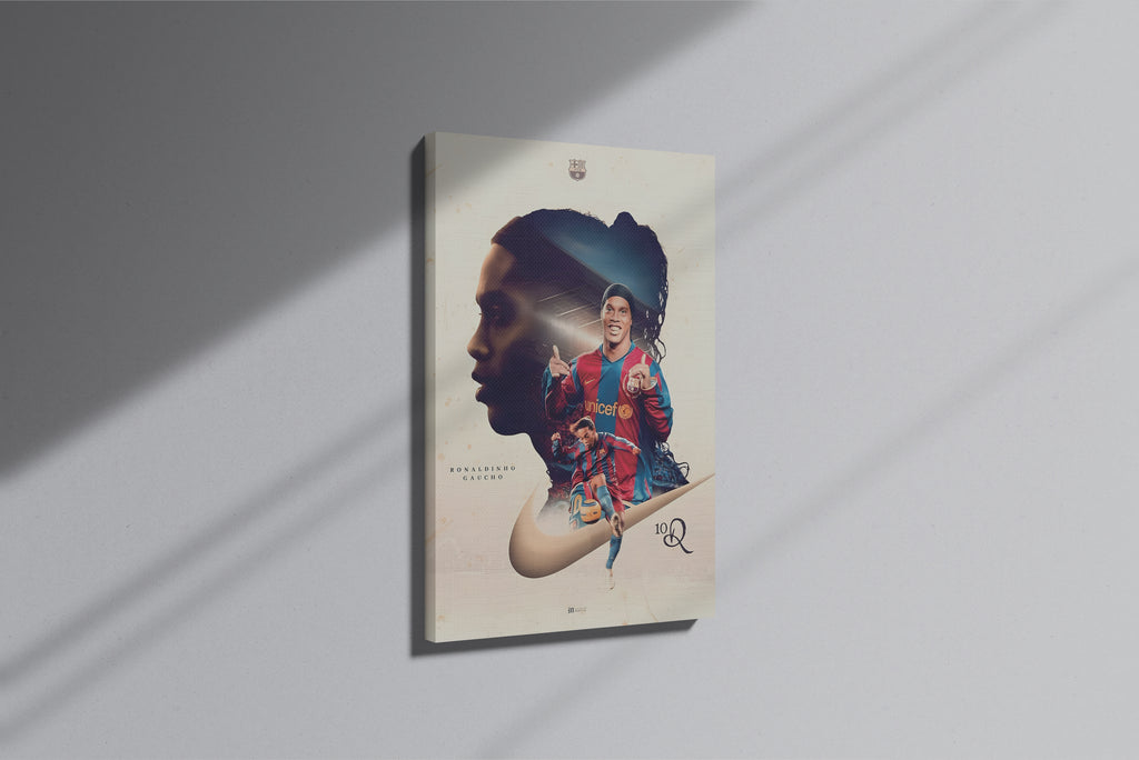 GeekCultcha FC Barcelona Ronaldinho Premium Canvas Print