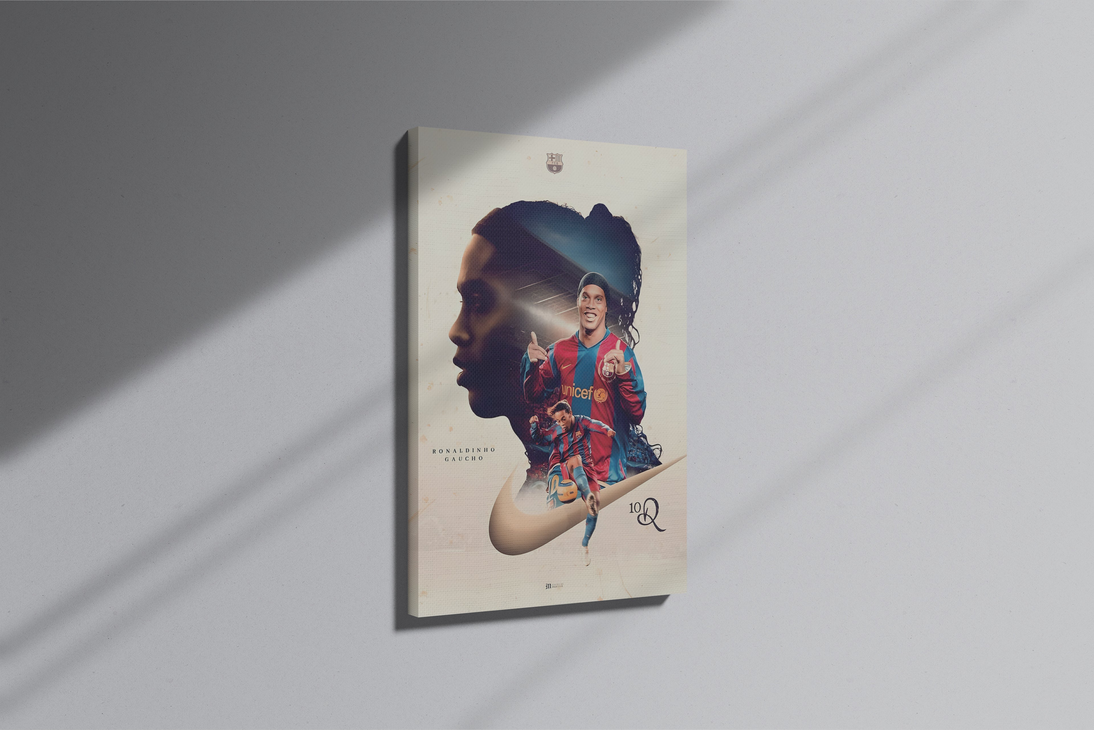 GeekCultcha FC Barcelona Ronaldinho Premium Canvas Print