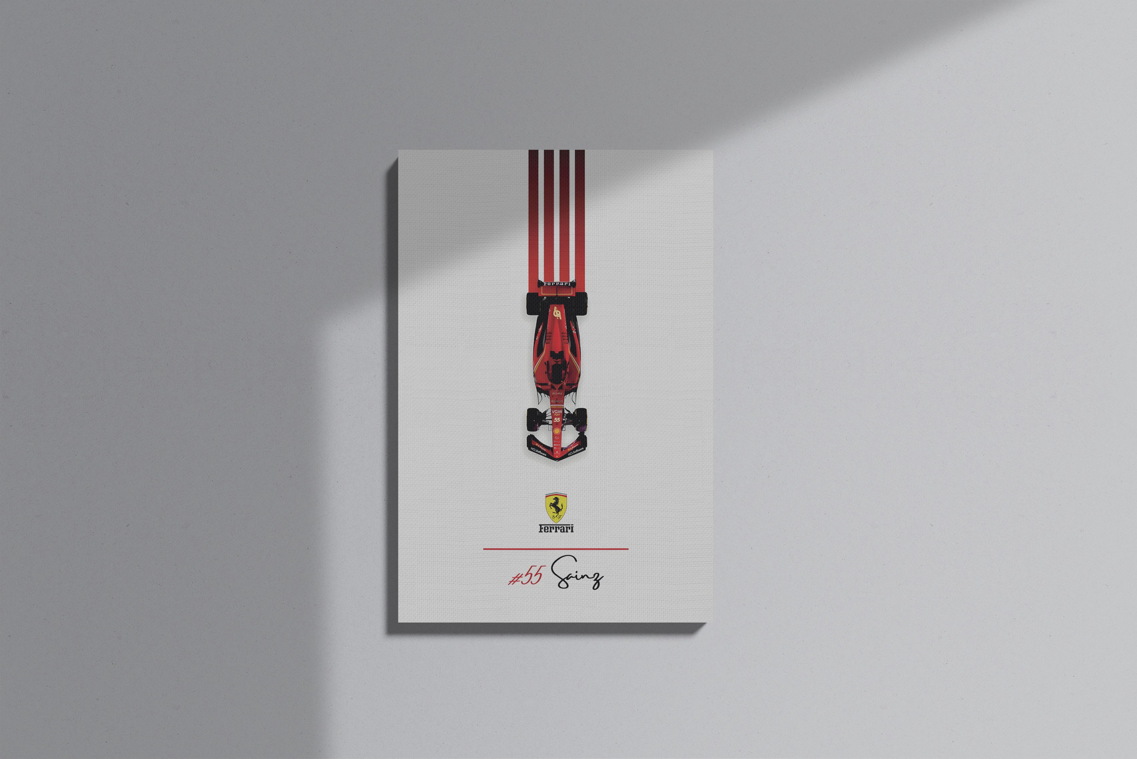 GeekCultcha Ferrari Carlos Sainz Premium Canvas Print