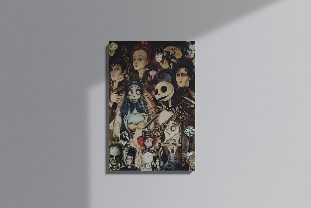 GeekCultcha Tim Burton Characters Premium Canvas Print