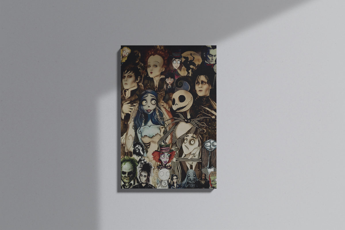 GeekCultcha Tim Burton Characters Premium Canvas Print
