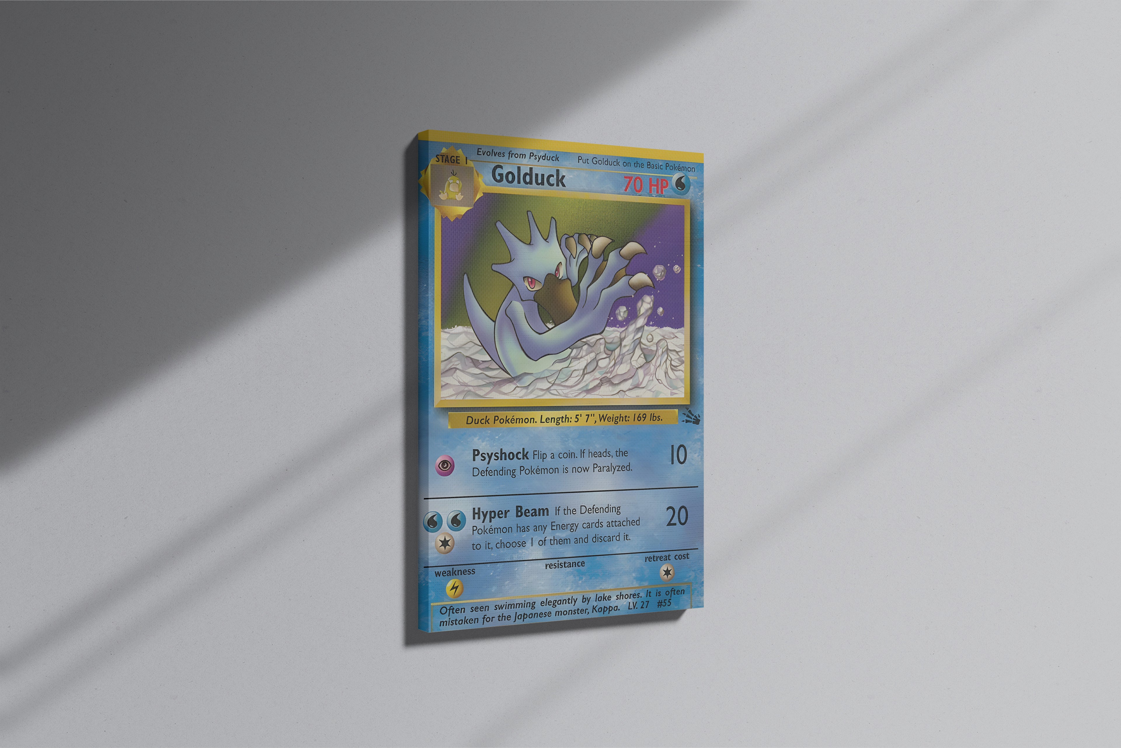 GeekCultcha Pokémon Golduck Themed Premium Canvas Painting