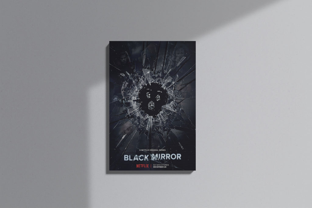 GeekCultcha Black Mirror Premium Canvas Painting Broken Glass Theme