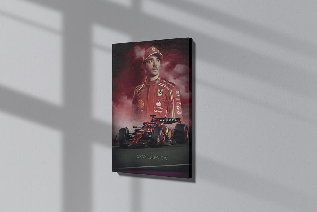 GeekCultcha Ferrari Charles Leclerc Premium Canvas Print