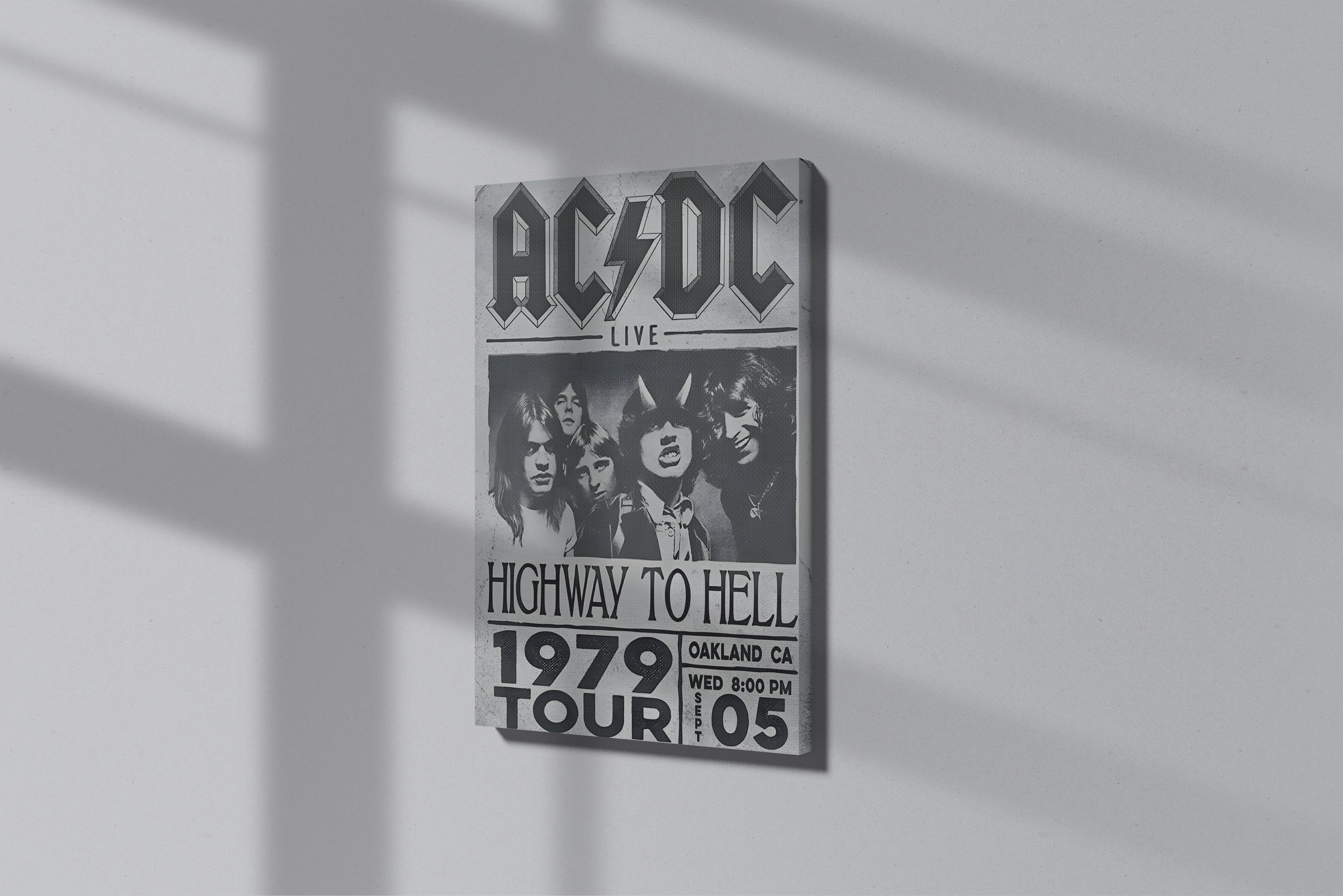 GeekCultcha AC/DC Highway to Hell 1979 Tour Premium Canvas Print