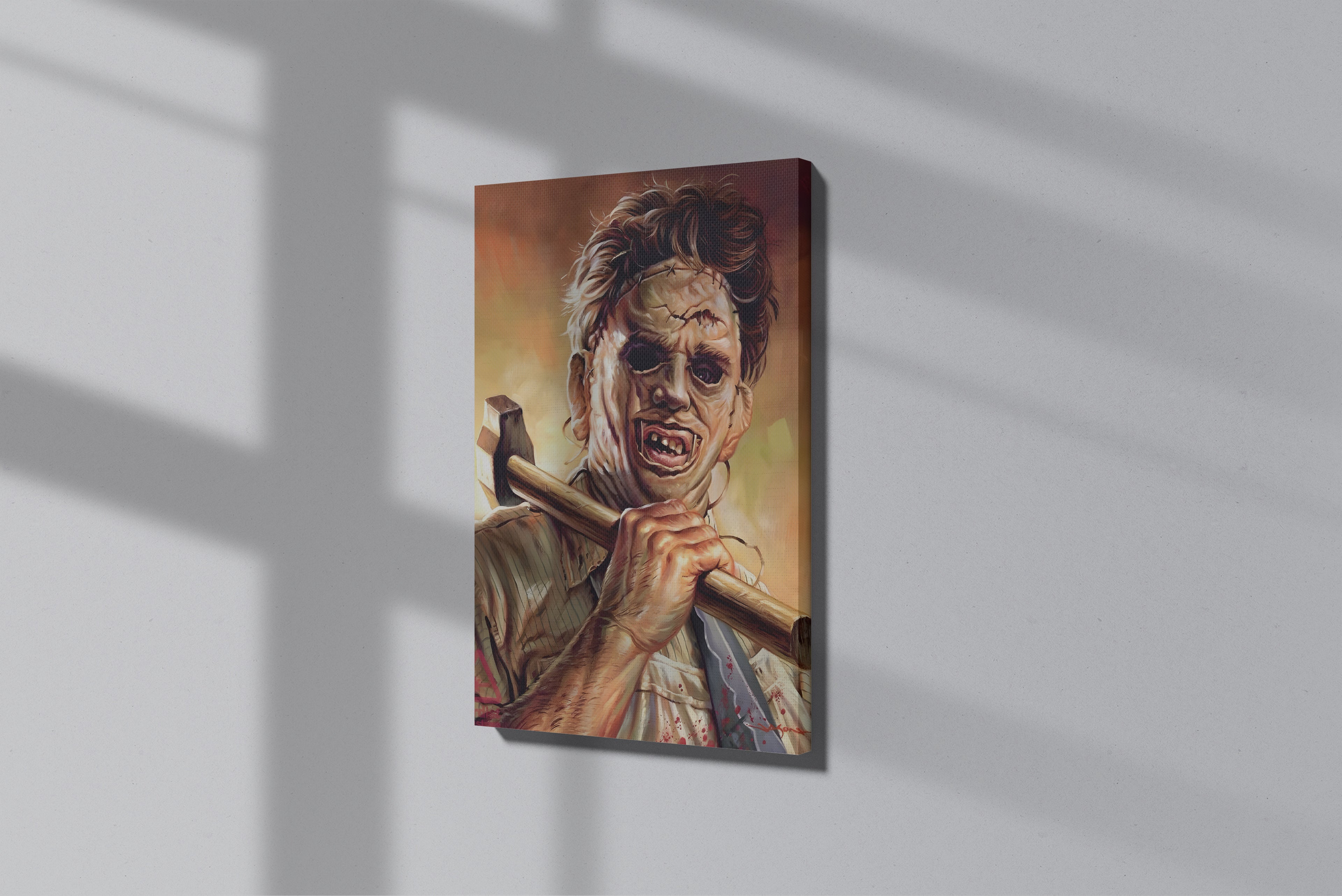 GeekCultcha Texas Chainsaw Massacre Leatherface Premium Canvas Print