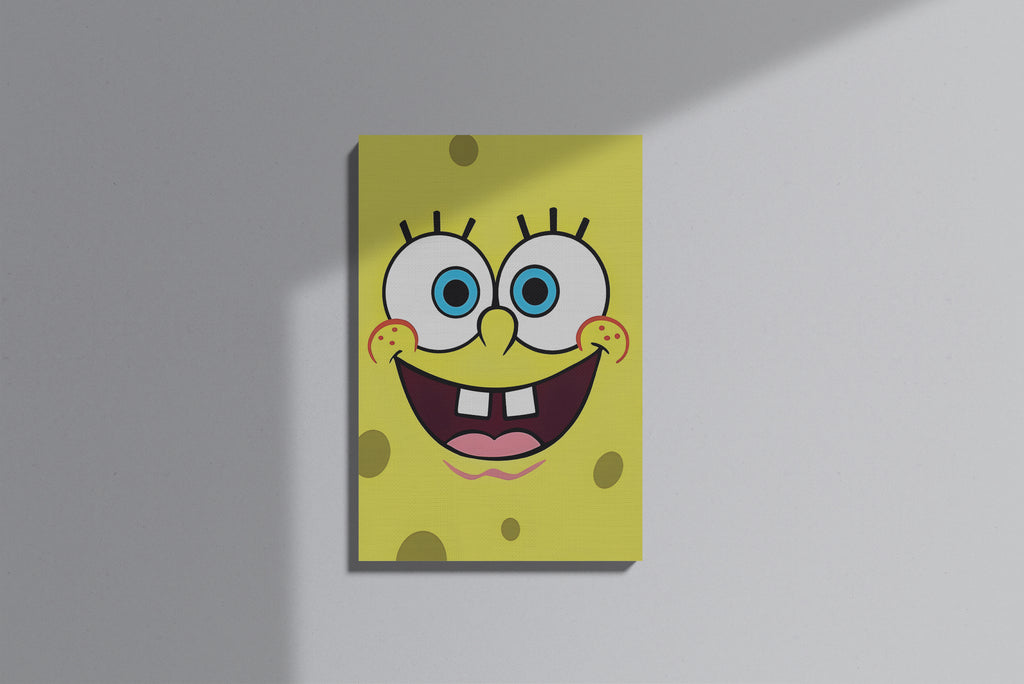 GeekCultcha SpongeBob SquarePants Face Themed Premium Canvas Painting