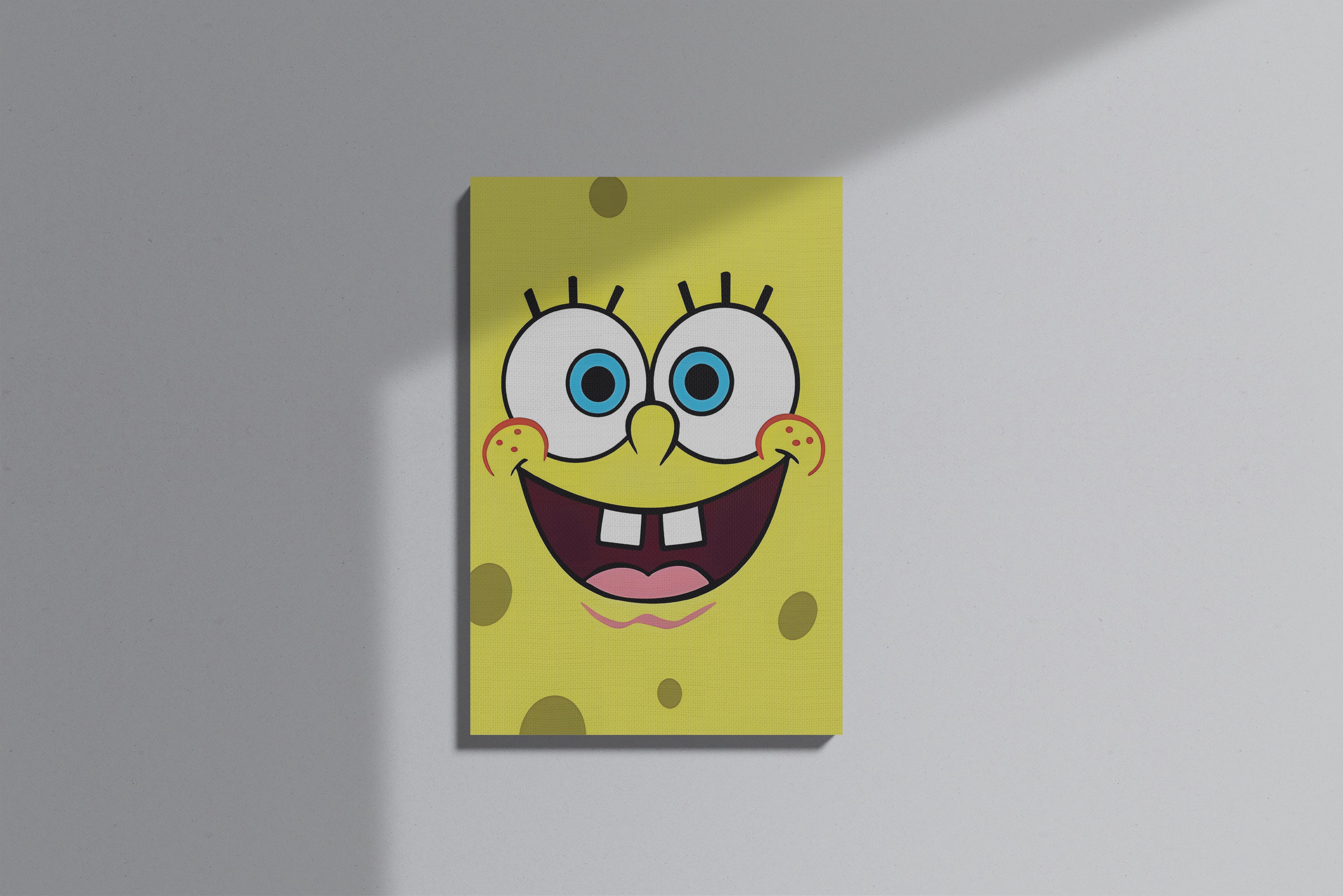 GeekCultcha SpongeBob SquarePants Face Themed Premium Canvas Painting