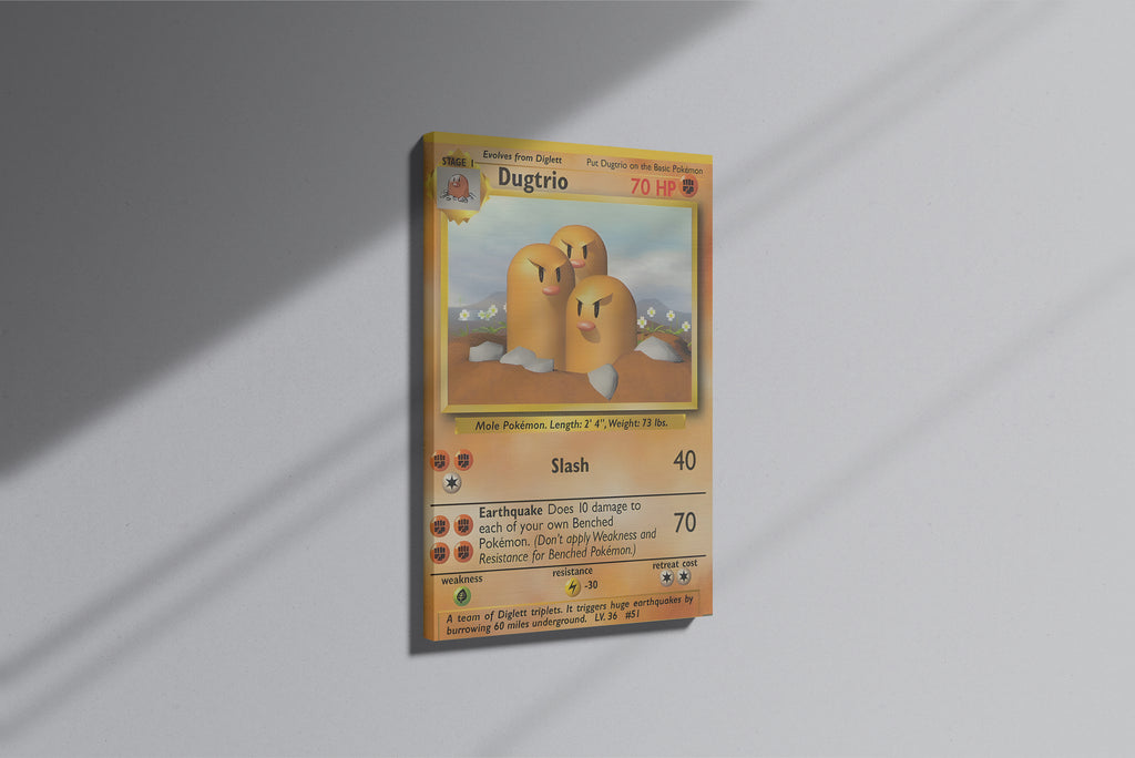 GeekCultcha Pokémon Dugtrio Premium Canvas Print