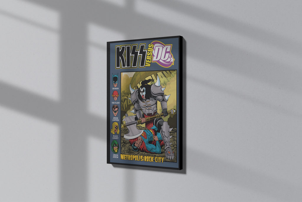 GeekCultcha KISS vs DC Metropolis Rock City Premium Canvas Print