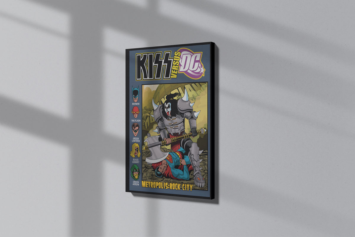 GeekCultcha KISS vs DC Metropolis Rock City Premium Canvas Print