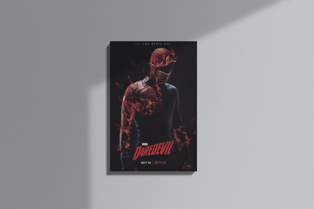 GeekCultcha Marvel Daredevil Premium Canvas Painting Red Style