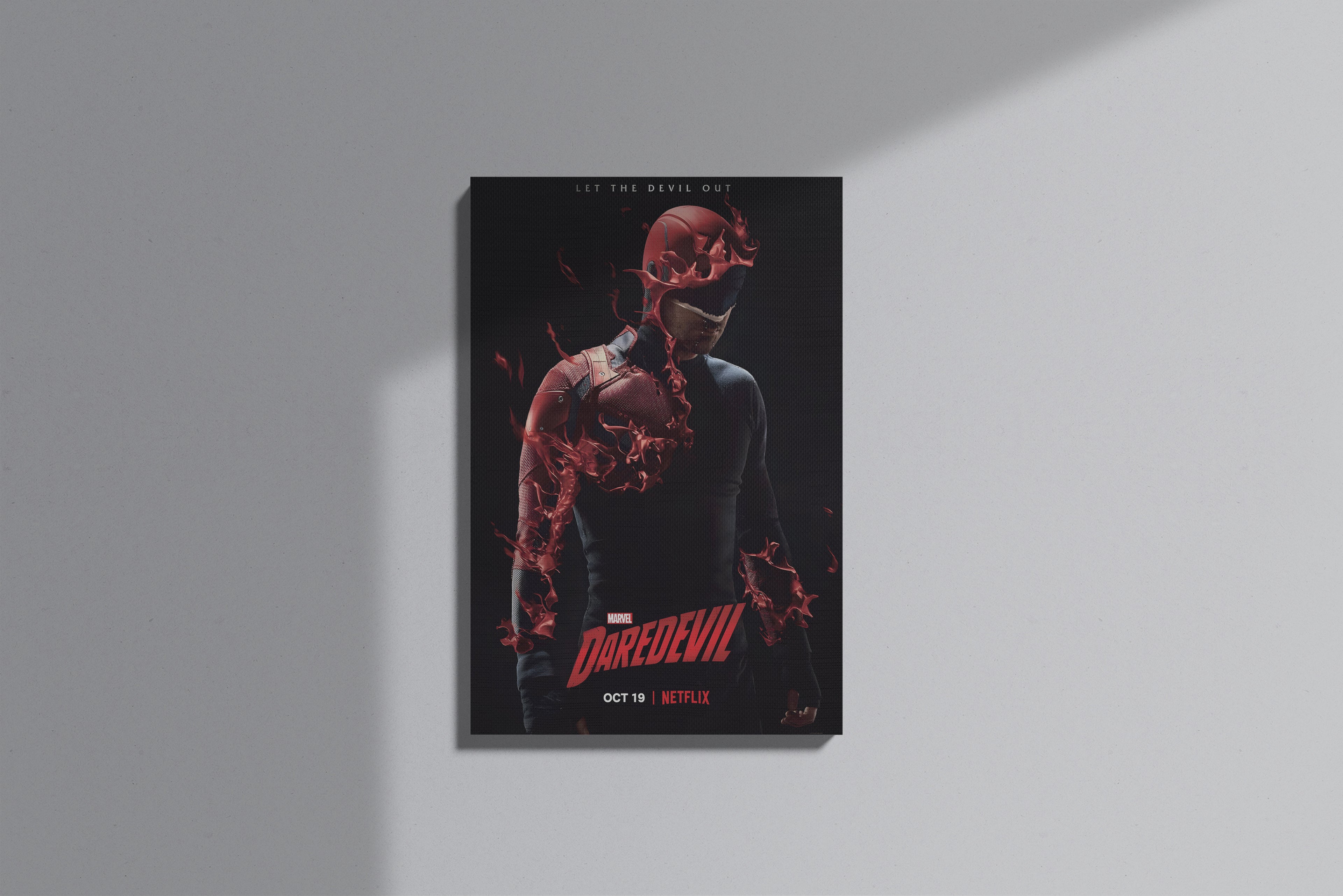 GeekCultcha Marvel Daredevil Premium Canvas Painting Red Style