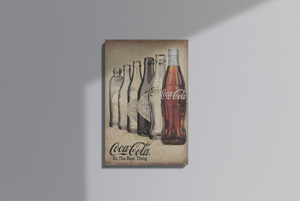 GeekCultcha Coca-Cola Historical Bottle Collection Premium Canvas Painting