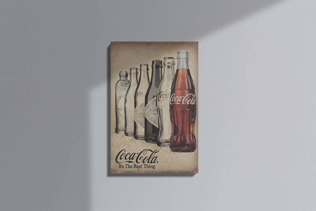 GeekCultcha Coca-Cola Historical Bottle Collection Premium Canvas Painting
