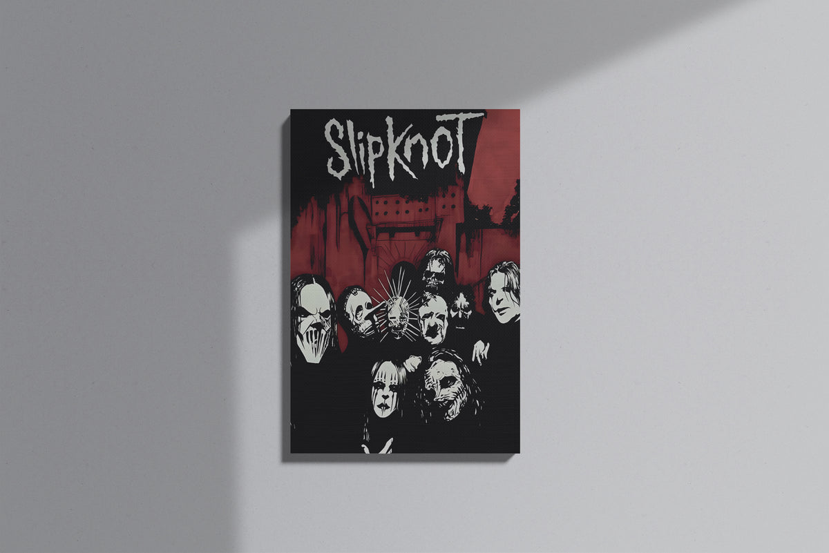 GeekCultcha Slipknot Group Design Premium Canvas Painting