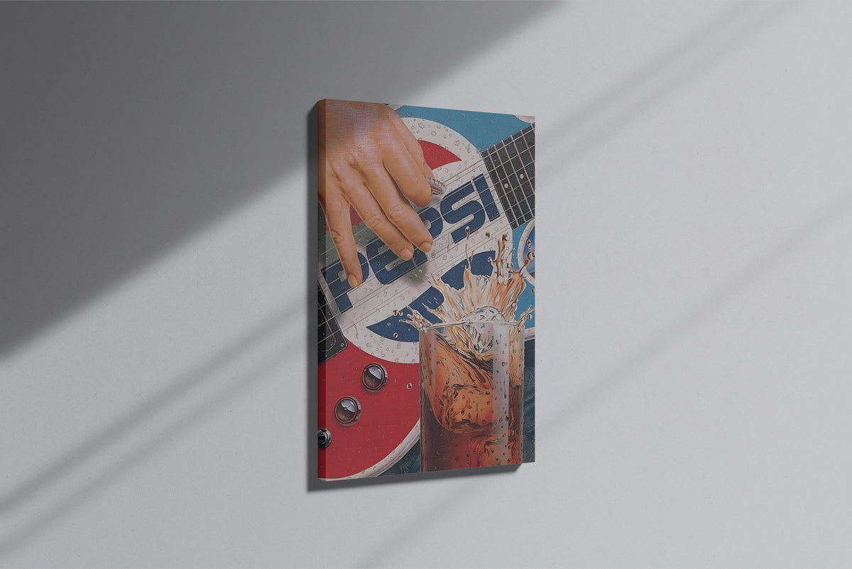 GeekCultcha Pepsi Guitar Themed Premium Canvas Painting